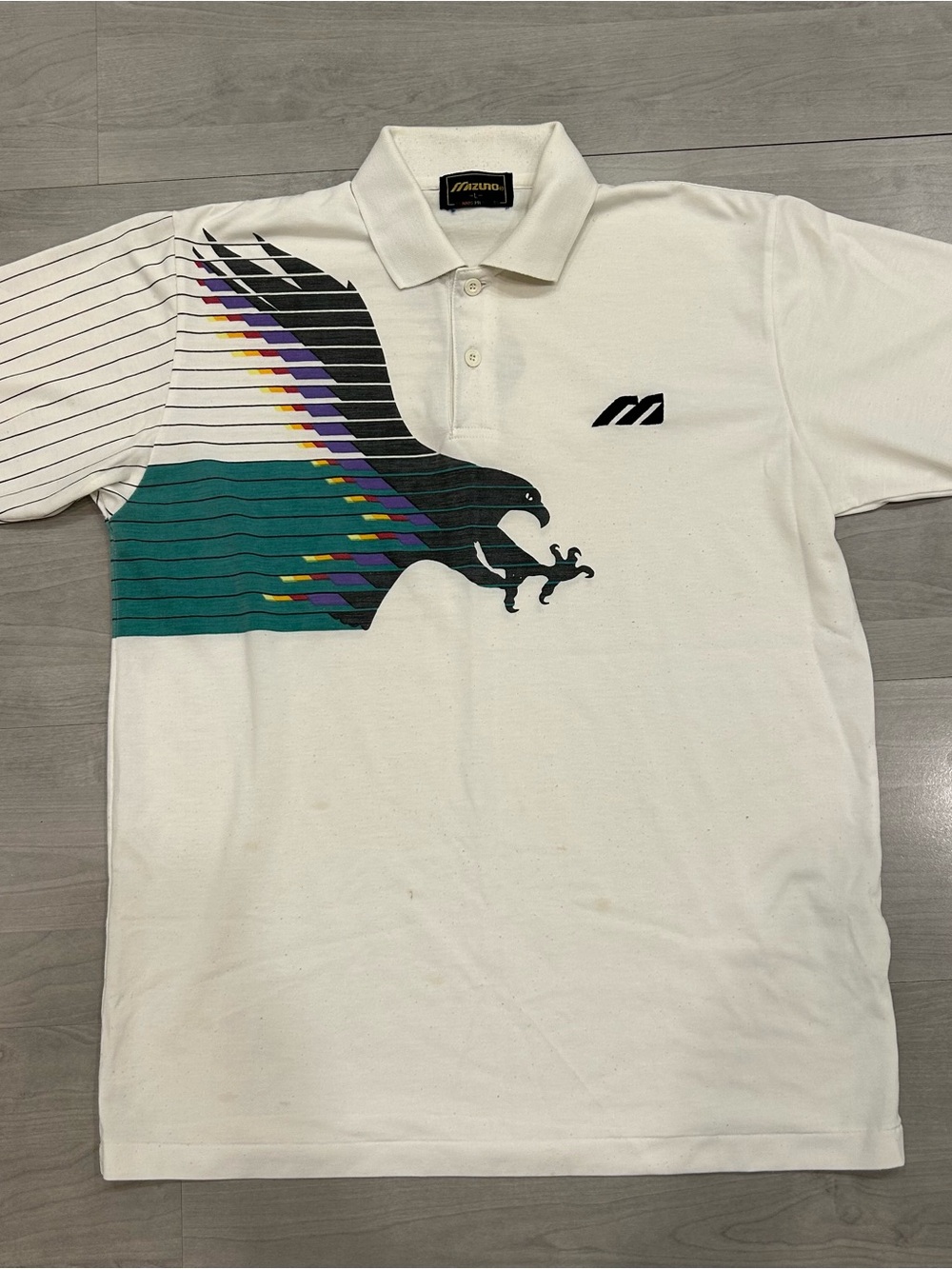Mizuno IVAN LENDL Polo Shirt 80s Tennis Eagle Vintage Men’s Large RARE